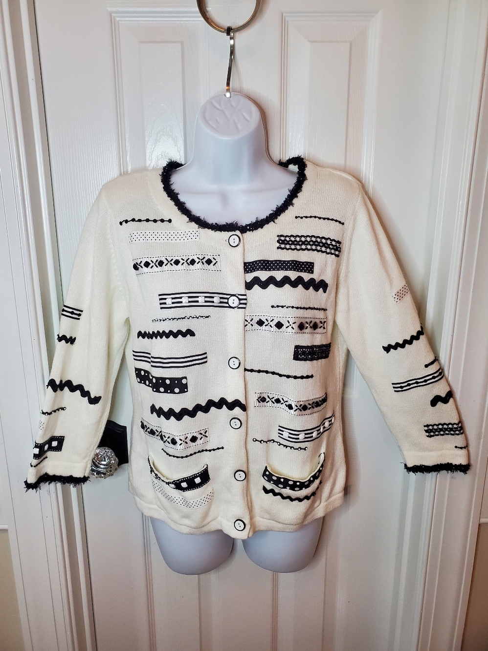 Vintage "Design Options" by Philip & Jane Gordon Artsy Cardigan Sz. M